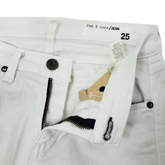 Rag & Bone White Jeans Ankle Dre Ripped Women's Size 25 - Picture 7 of 13